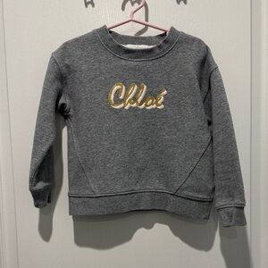 Chloe Heather Gray Top with Gold Accents